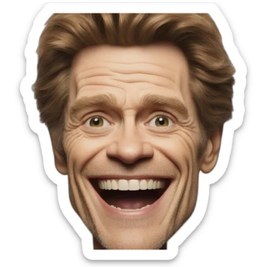 laughing willem dafoe sticker