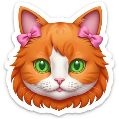 cat with pink bows sticker