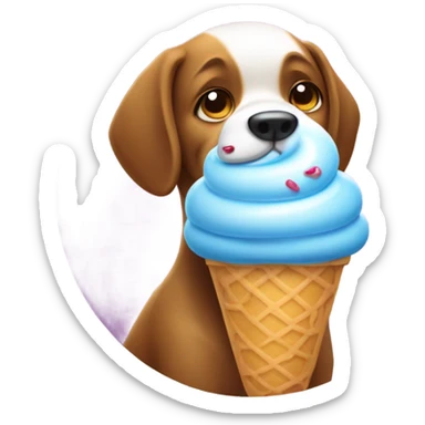 Perro comiendo helado  sticker