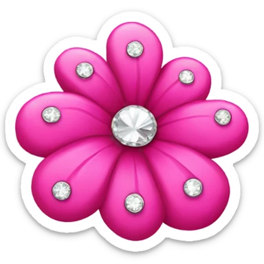 Dress to impress hot pink flower with crystals sticker