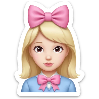 niña con un lazo rosa sticker