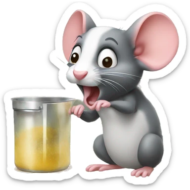 rat in the kitchen cute sticker