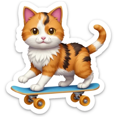 A cat skating  sticker