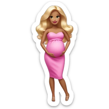 pregnant barbie doll sticker