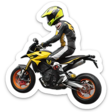 Supermoto wheelie sticker