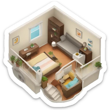 a top down shot of an airbnb
appartement sticker