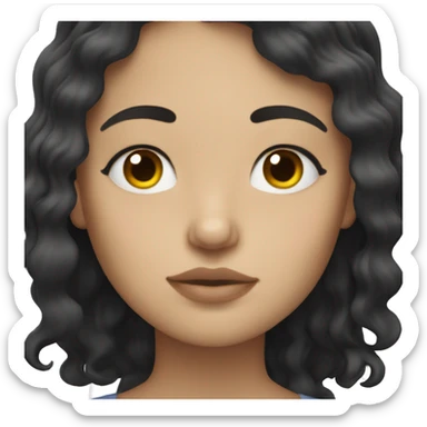 Wavy black haired white girl sleeping sticker