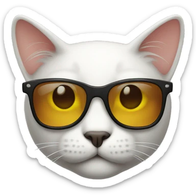Cat with sunglasses sticker
