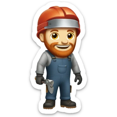 red head welder sticker