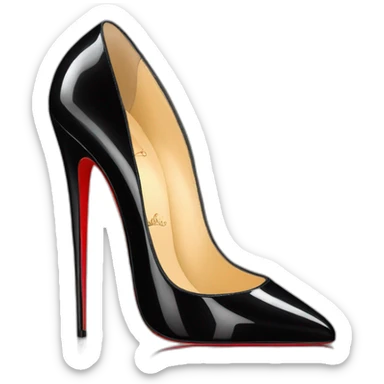 High heel black patent louboutin sticker