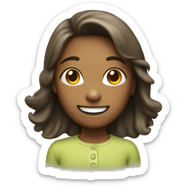 girl smiley face celebrating sticker