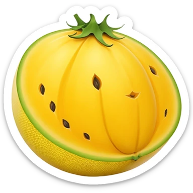canary whole very yellow melon oval shape sticker