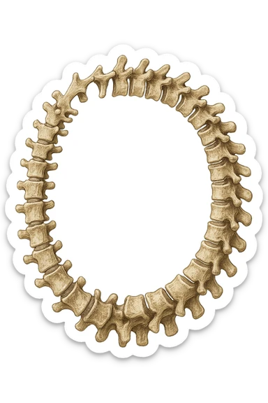 SPINA DORSALE ANATOMICA UMANA REALISTICA CHIUSA A CERCHIO sticker