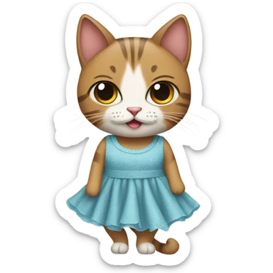 Cat wearing a dress sticker