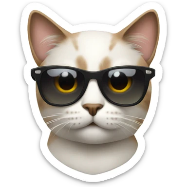 Cat with sunglasses sticker