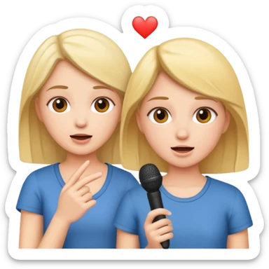 two girls practice speaking sticker