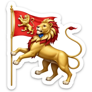 Majestic 4 leg Lion Medieval Banner heraldry flag sticker