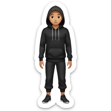 fullbody Mysterious man in black hoodie sticker