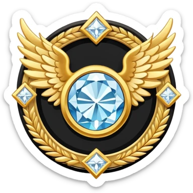 Diamond stone award-in-frame-decorated-with-golden-angel--wings sticker