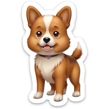 Dog pooping on the street sticker