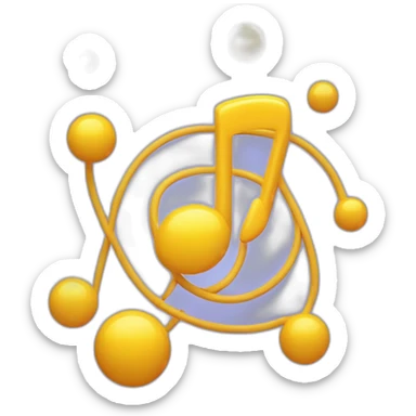 atoms orbiting a musical note sticker