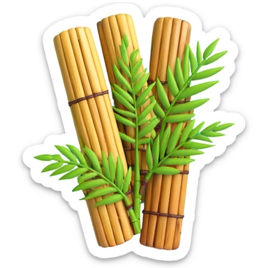 Hawaiian-style bar emoji, tropical decor, palm leaves, bamboo, vibrant colors sticker