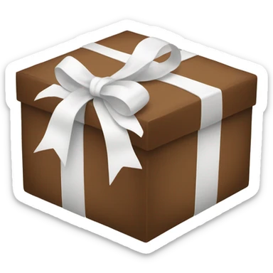Brown Gift box with white bow sticker