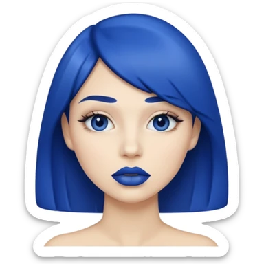 Light and dark blue lipstick sticker