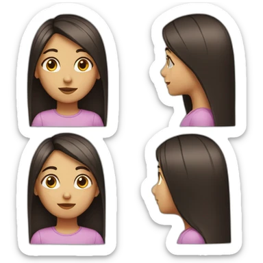 Girl with straight hair sticker
