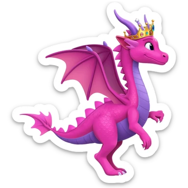 Dragon with a tiara sticker
