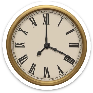 roman clock without hands sticker