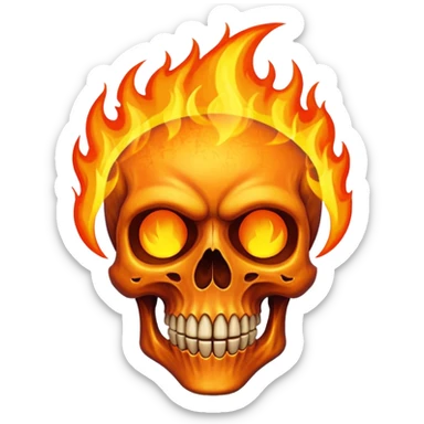 flaming skull sticker