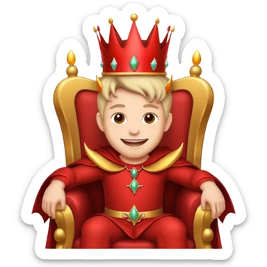 Creer une emoji qui est heureuse est diabolique avec curonne et trône  sticker