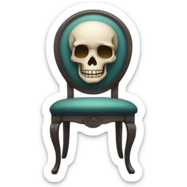 lovely skull face on a chair sticker