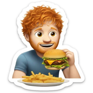 Ed Sheeran eating a burger sticker