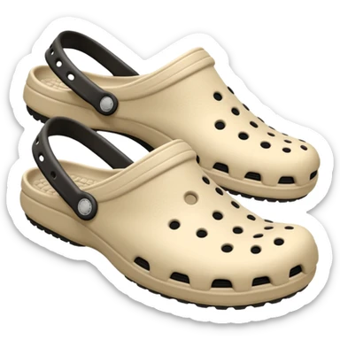 I need emojis of Crocs shoe in White, Black and Beige sticker