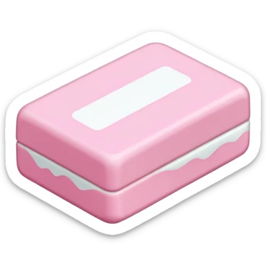 pink and white eraser looking candy sticker