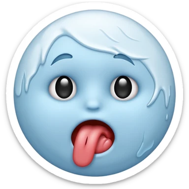a cold circle emoji with its sticking its tong out sticker