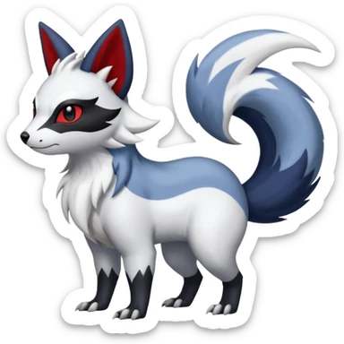 Absol-Nargacuga-Zorua-Furret-Zangoose-fusion-animal-Fakémon-hybrid-creature  sticker