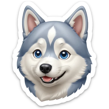 Happy siberian husky sticker