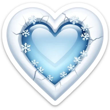 snow heart freezing sticker