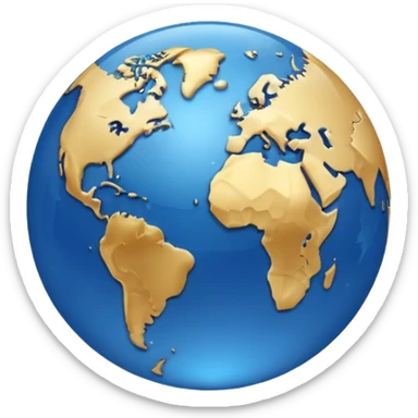 Minimalistic blue globe  sticker