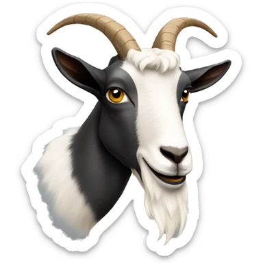 A goat with a beard  sticker