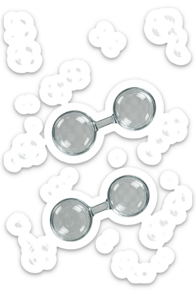 molecole di ossigeno che volano realistiche sticker