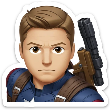 hawkeye clint barton portrait marvel, brown hair from captain america: civil war sticker