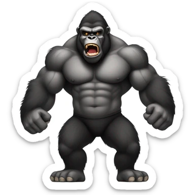 muscular and angry goril sticker