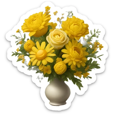yellow flower bouquet still life sticker