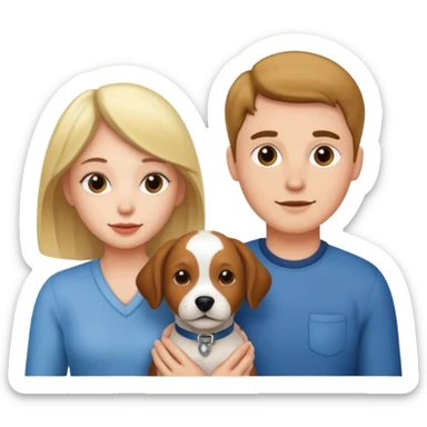 couple and their pet dog sticker