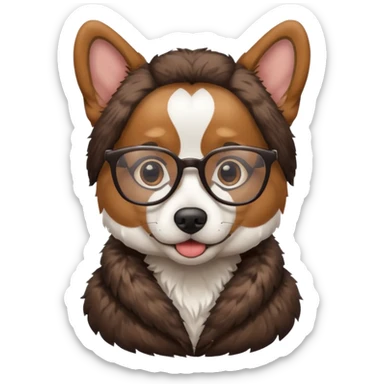 Dog with glasses sticker