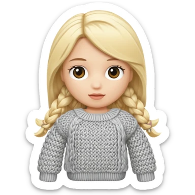 blonde knitted doll sticker